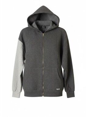 NUX Grey Combo Hoodie Jacket Sweater Combo Zip Up Athletic Cotton Size S